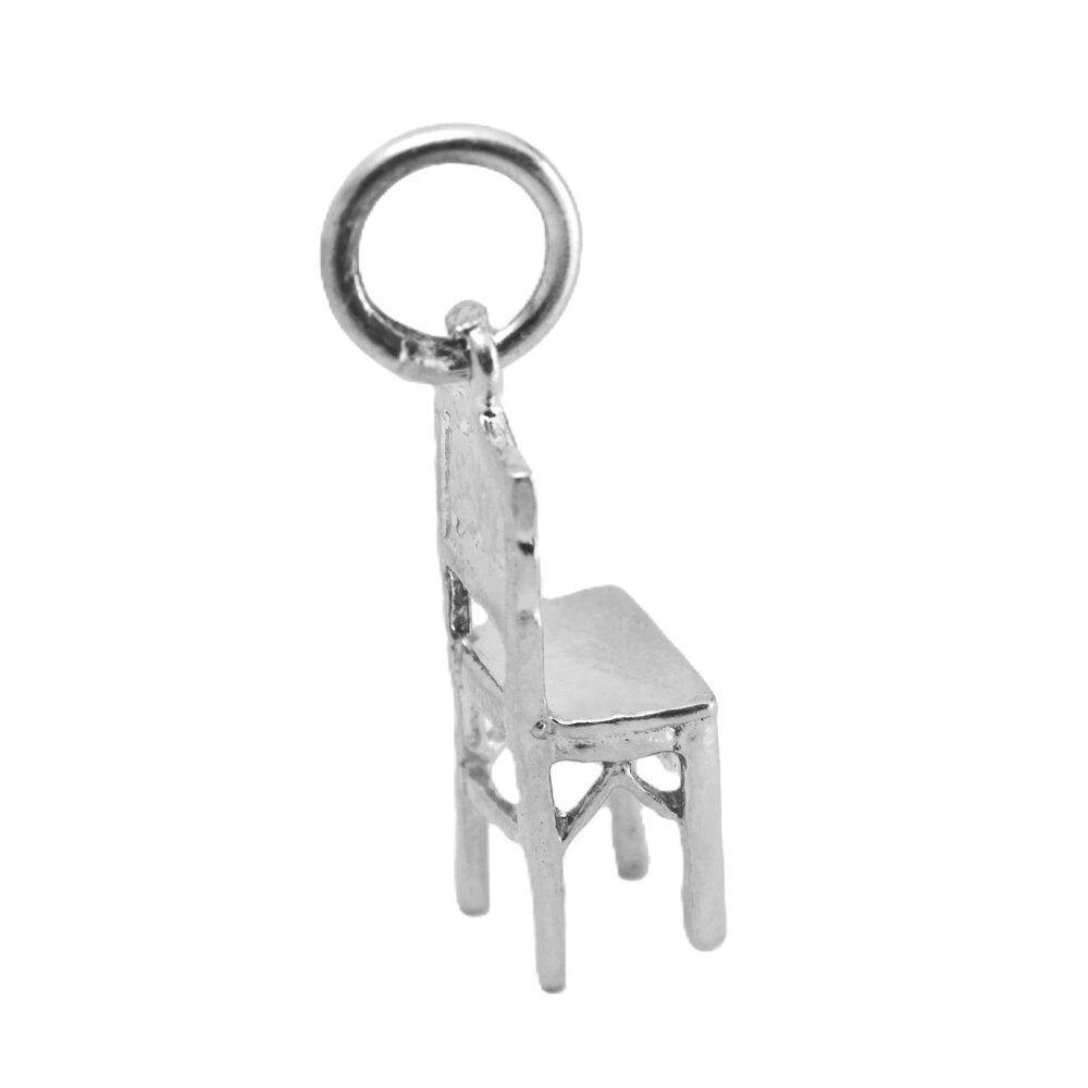 .925 Sterling Silver 3D Chair Pendant Charm - Picture 3 of 3